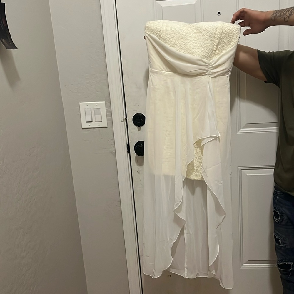 White/cream color strapless dress